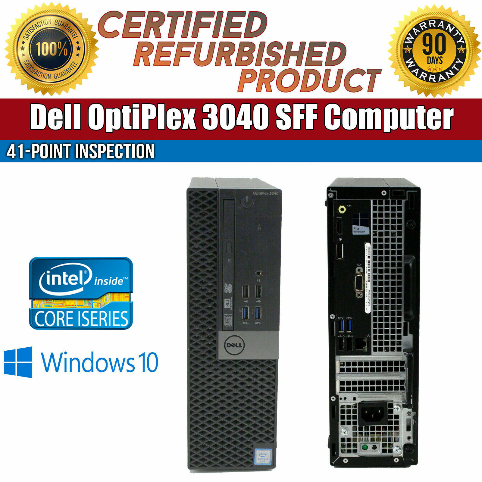 Dell OptiPlex 3040 SFF Intel i5 8GB RAM 500GB HDD HDMI DisplayPort Win10 Desktop