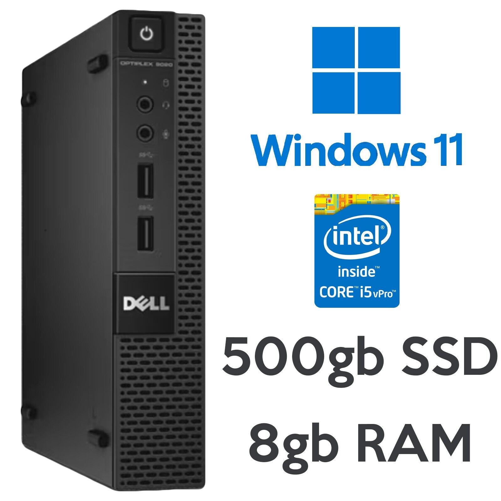Dell 9020 Optiplex Micro-Intel Core i5 – 500GB SSD 8GB RAM Window 11 – Very Good