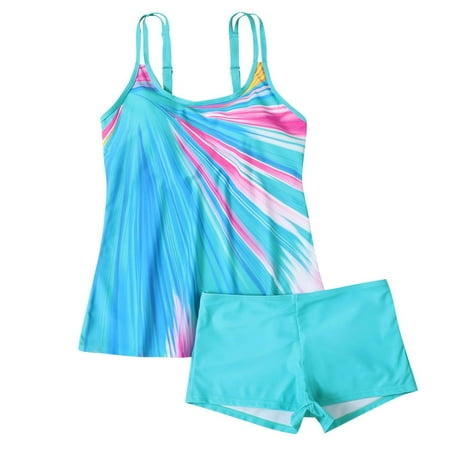YanHoo Tankini Swimsuits for Womens 2024 Bathing Suits for Women Swimdress Swimwear Tummy Control Two Piece Bathing Suit Plus Size Modest Swimsuit