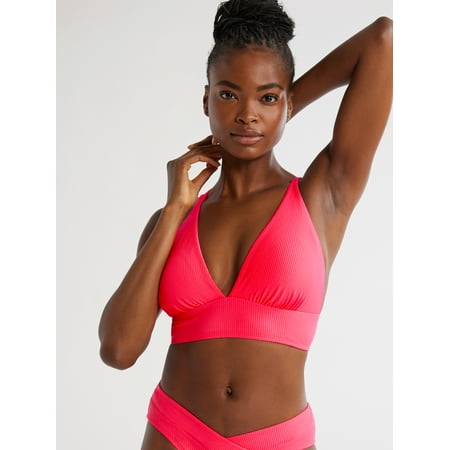 Time and Tru Women’s and Plus Plus Ribbed X Back Top Swimsuit