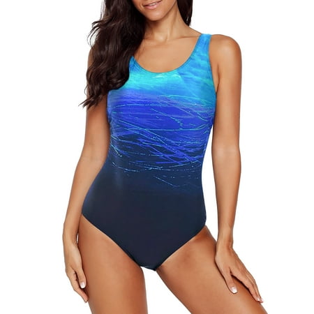 Dokotoo Swimsuits One Piece Training Racerback Athletic Swimwear Sporty Bathing Suits for Women Size 2X-Large US 18-20