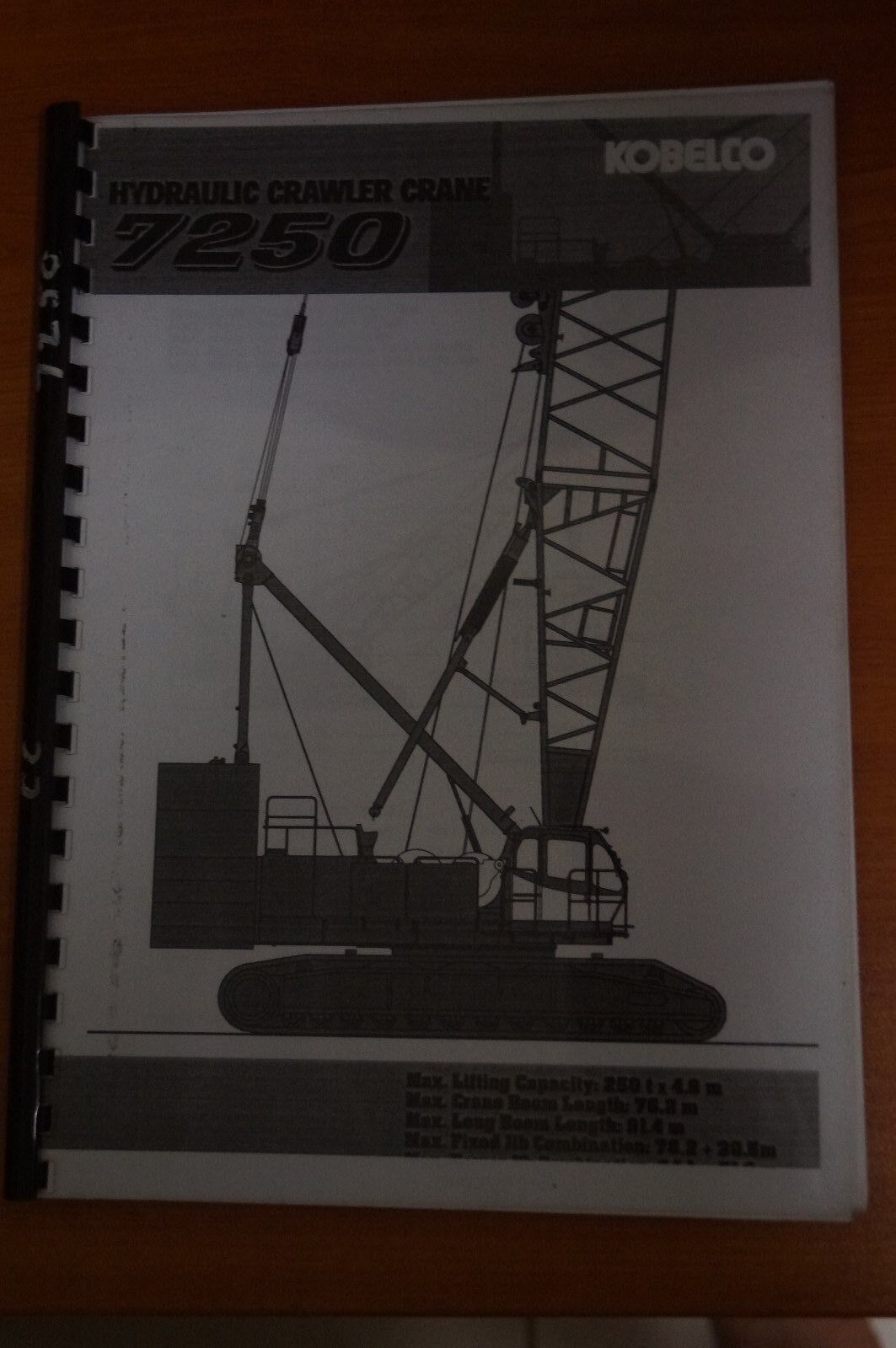 Kobelco Hydraulic Crawler Crane 7250 Manual