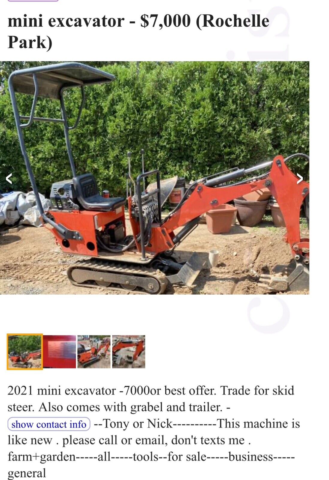 2020 Mini Excavator/Crawler Excavator