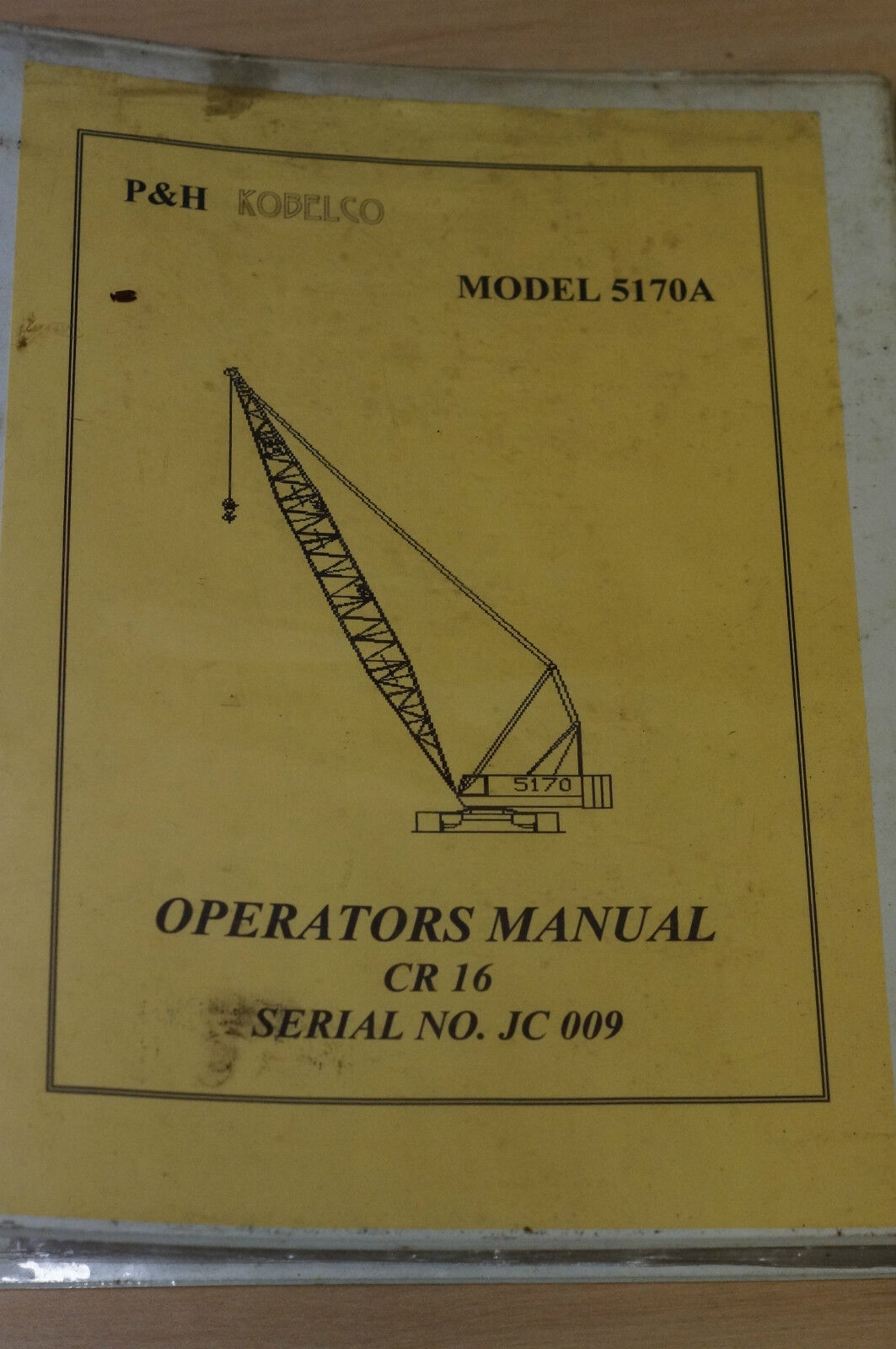 Kobelco Operators Manual CR16 Model:5170A