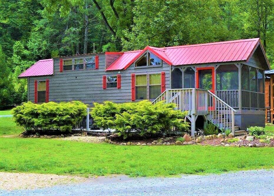 ELEGANT RUSTIC CABINS – THOW TINY HOME CABIN CUSTOM BUILT – MANY FLOOR PLANS AVL