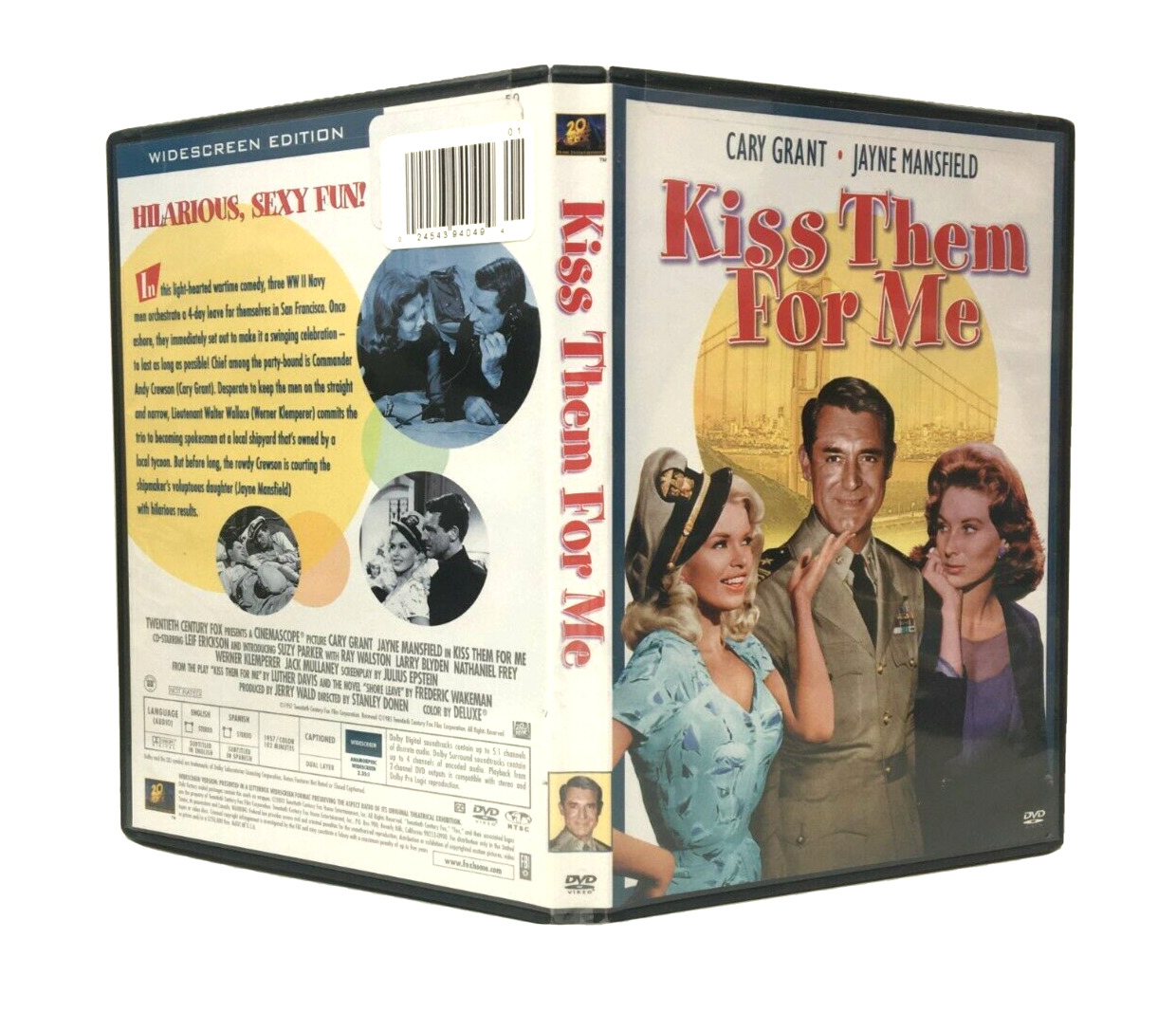 DVD Kiss Them For Me Cary Grant, Jayne Mansfield, Leif Erickson USED