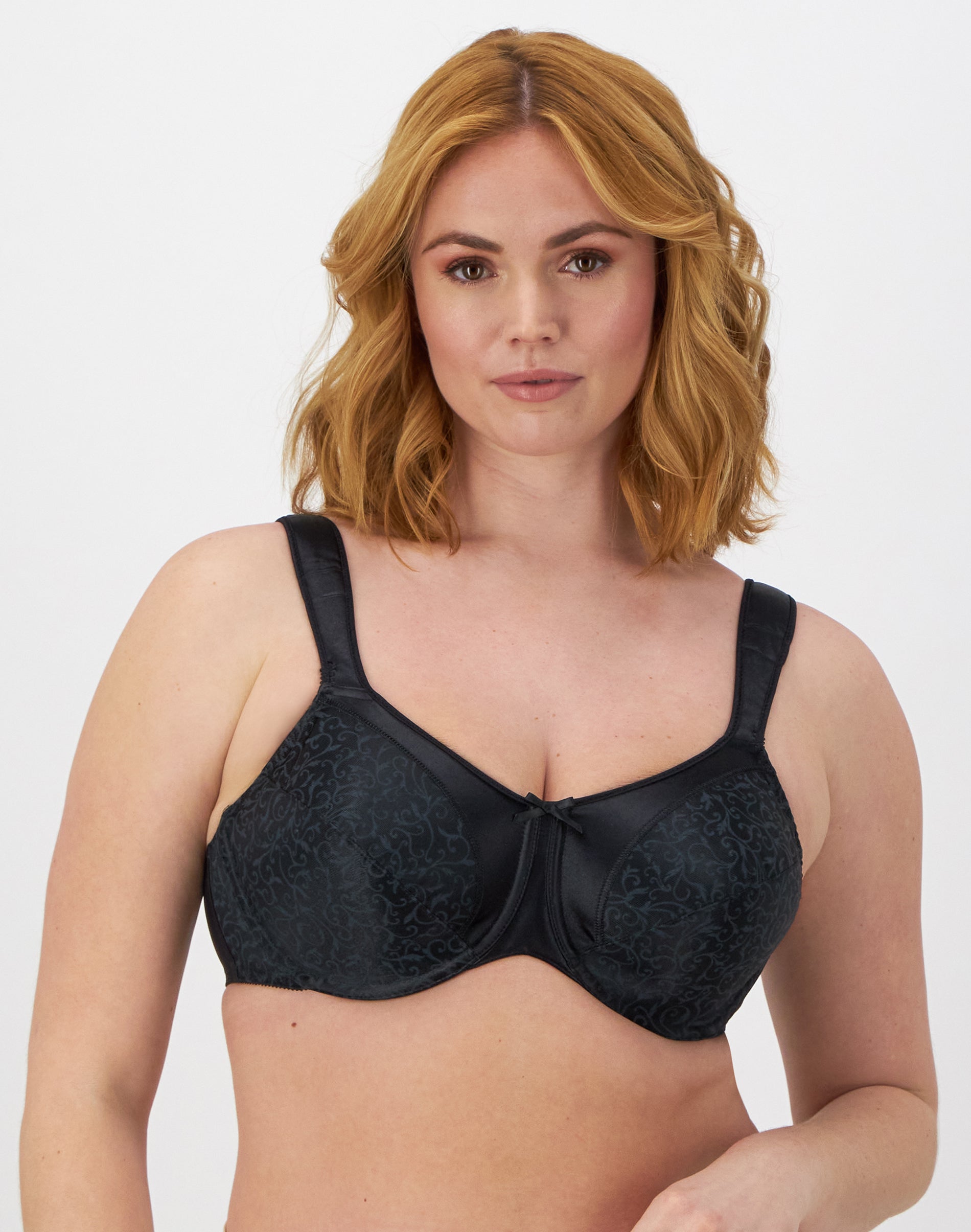 Bali Satin Tracings Underwire Minimizer Bra Black 42C Women’s