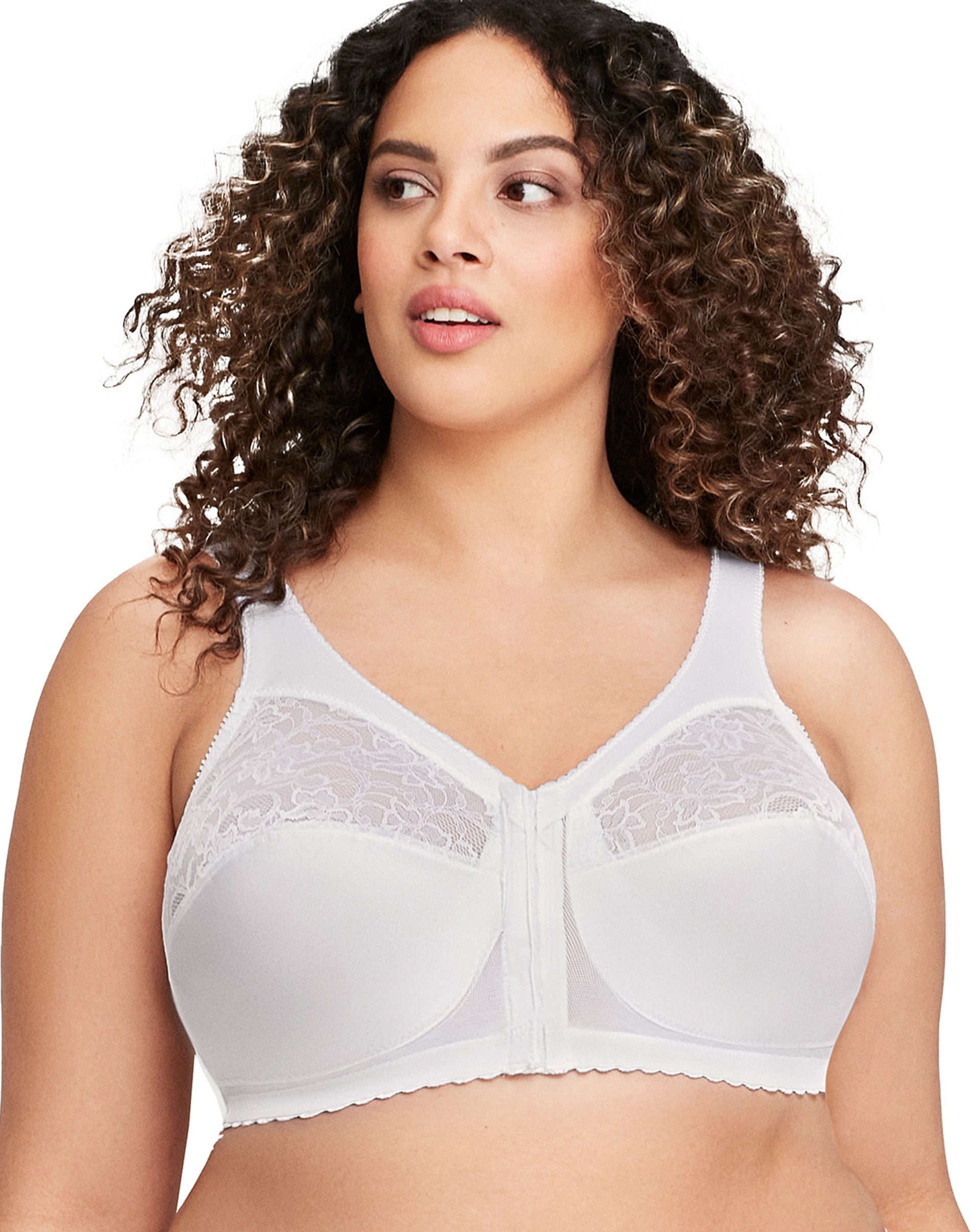 Glamorise Full Figure Plus Size MagicLift Front Close Support Bra White 38B Women’s