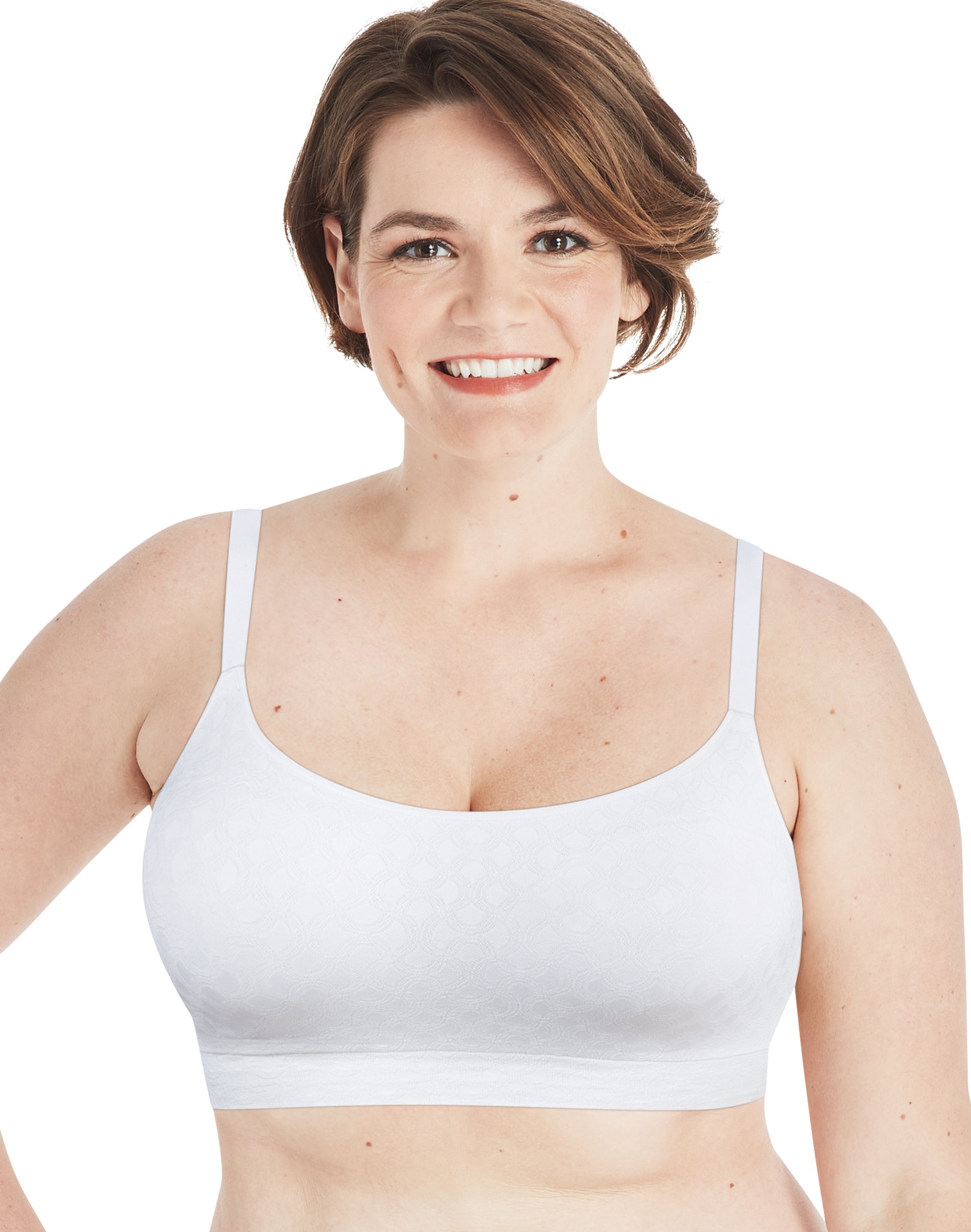 Playtex Secrets Seamless Comfort Flexes to Fit Wirefree Bra White L Women’s