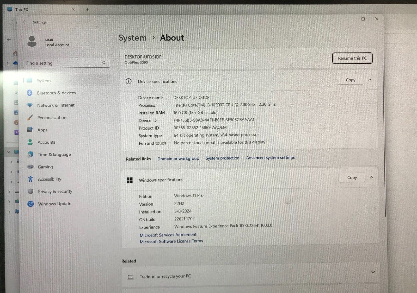 Dell OptiPlex 3080,3090 i5-10505T 2.3GHz 16GB DDR4 512GB M.2 w/ Power adapter