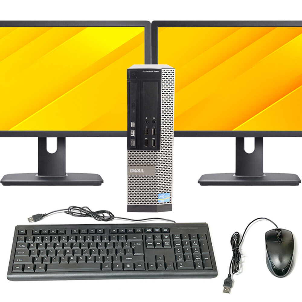 Dell OptiPlex Desktop Computer i5 16GB RAM 2TB 512GB SSD Dual 22″ Windows 10 Pro