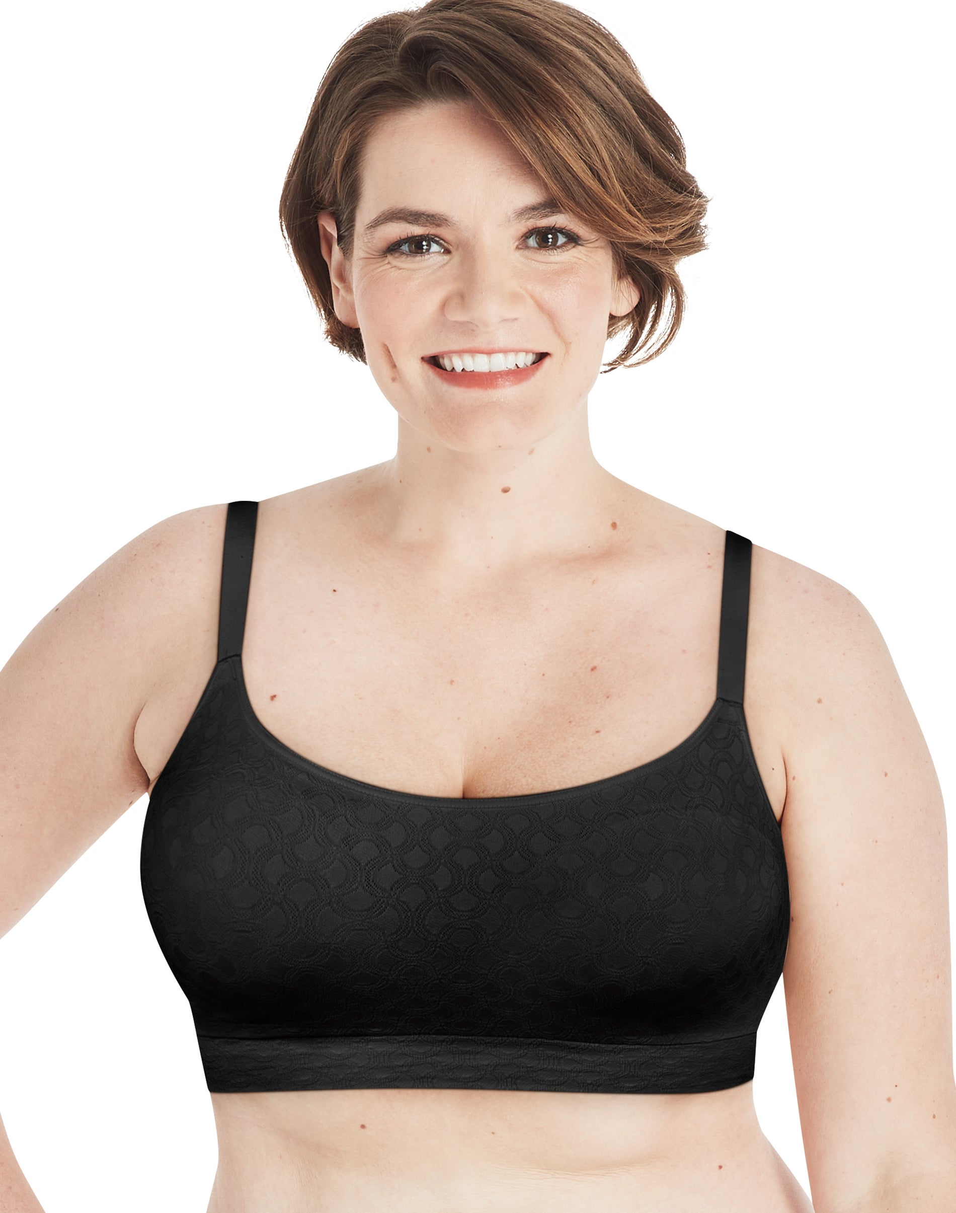 Playtex Secrets Seamless Comfort Flexes to Fit Wirefree Bra Black 2XL Women’s