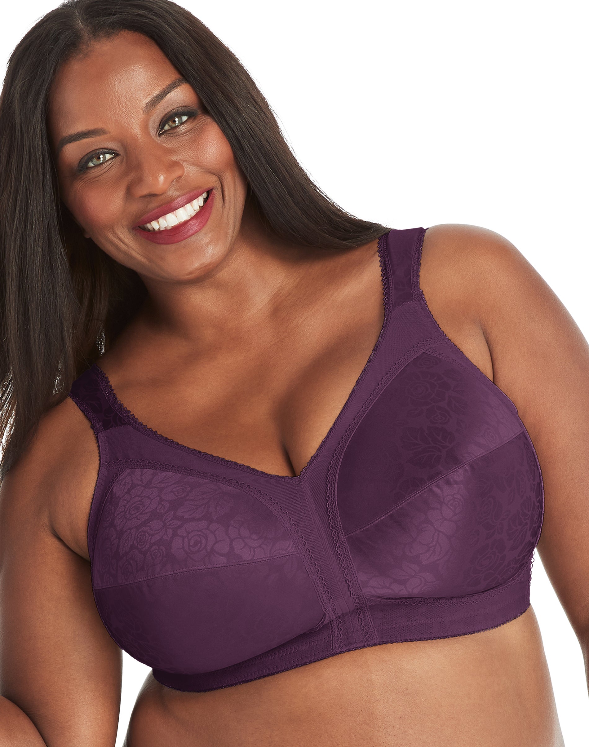 Playtex 18 Hour Ultimate Shoulder Comfort Wireless Bra Plum Majestic 44DD Women’s