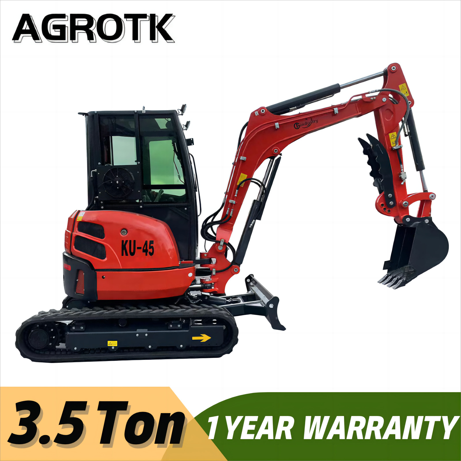 CFG 2024 Mini Excavator 3.5 Ton Crawler Digger with Cab Air&Yanmar Engine EPA