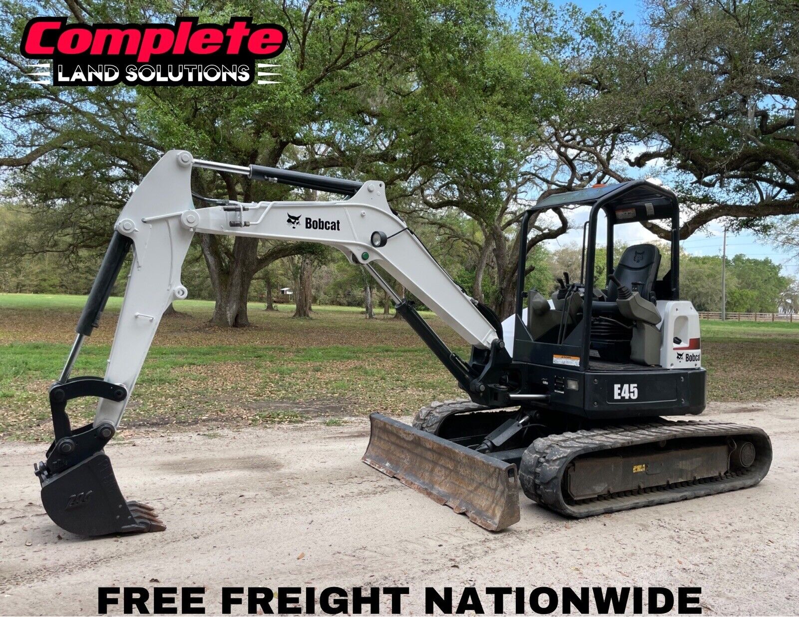 2016 BOBCAT E45 MINI EXCAVATOR – 2 SPEED – KUBOTA DIESEL ENGINE – FREE FREIGHT
