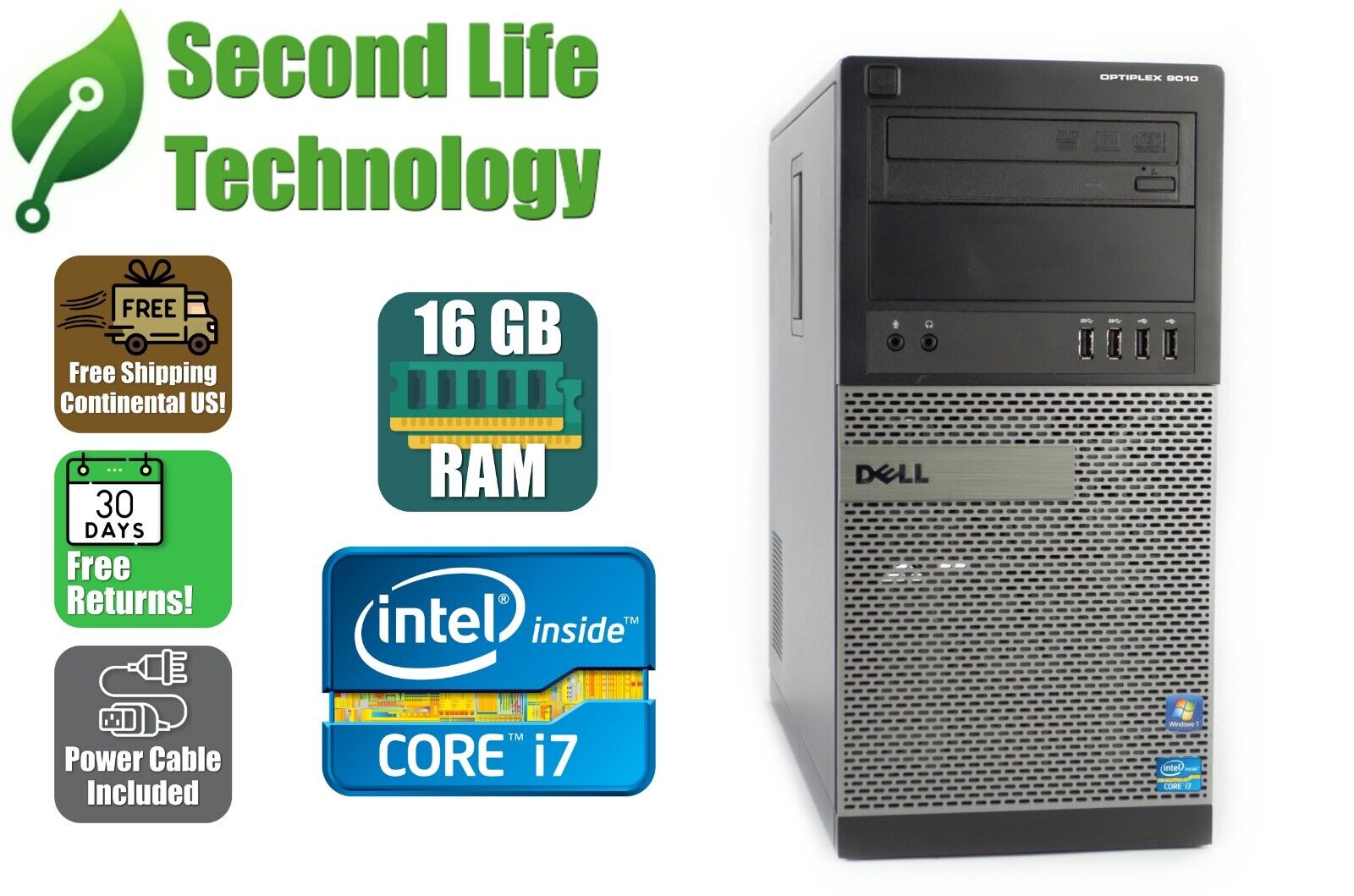 Dell Optiplex 9010/7010 MT i7-3770 3.4GHz 16GB RAM NO HDD NO OS