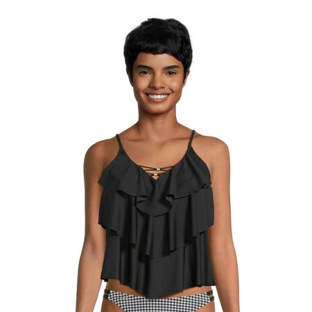 Time and Tru Women’s Tiered Tankini Swim Top, Sizes S-3X