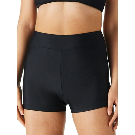 RELLECIGA Women’s Black High Waisted Board Shorts Boyshorts Swim Bottoms Swimsuit Shorts for Women Size XX-Large
