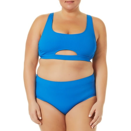 Time and Tru Women’s and Women’s Plus Wide Rib Swim Tankini Top