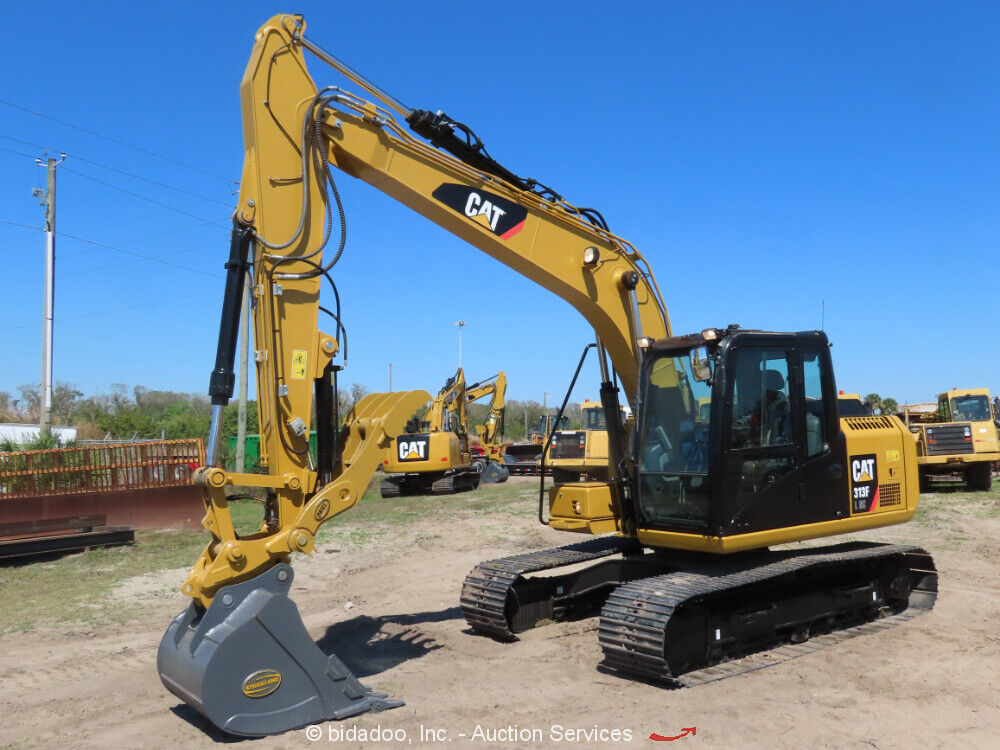 2016 Caterpillar 313FLGC Excavator Trackhoe Cab A/C Aux Hyd Q/C Thumb bidadoo