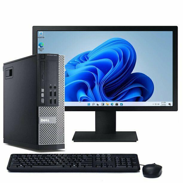 DELL Optiplex Desktop Computer 8GB 500GB HDD Core i5 Windows 11 Pro PC 19″ LCD
