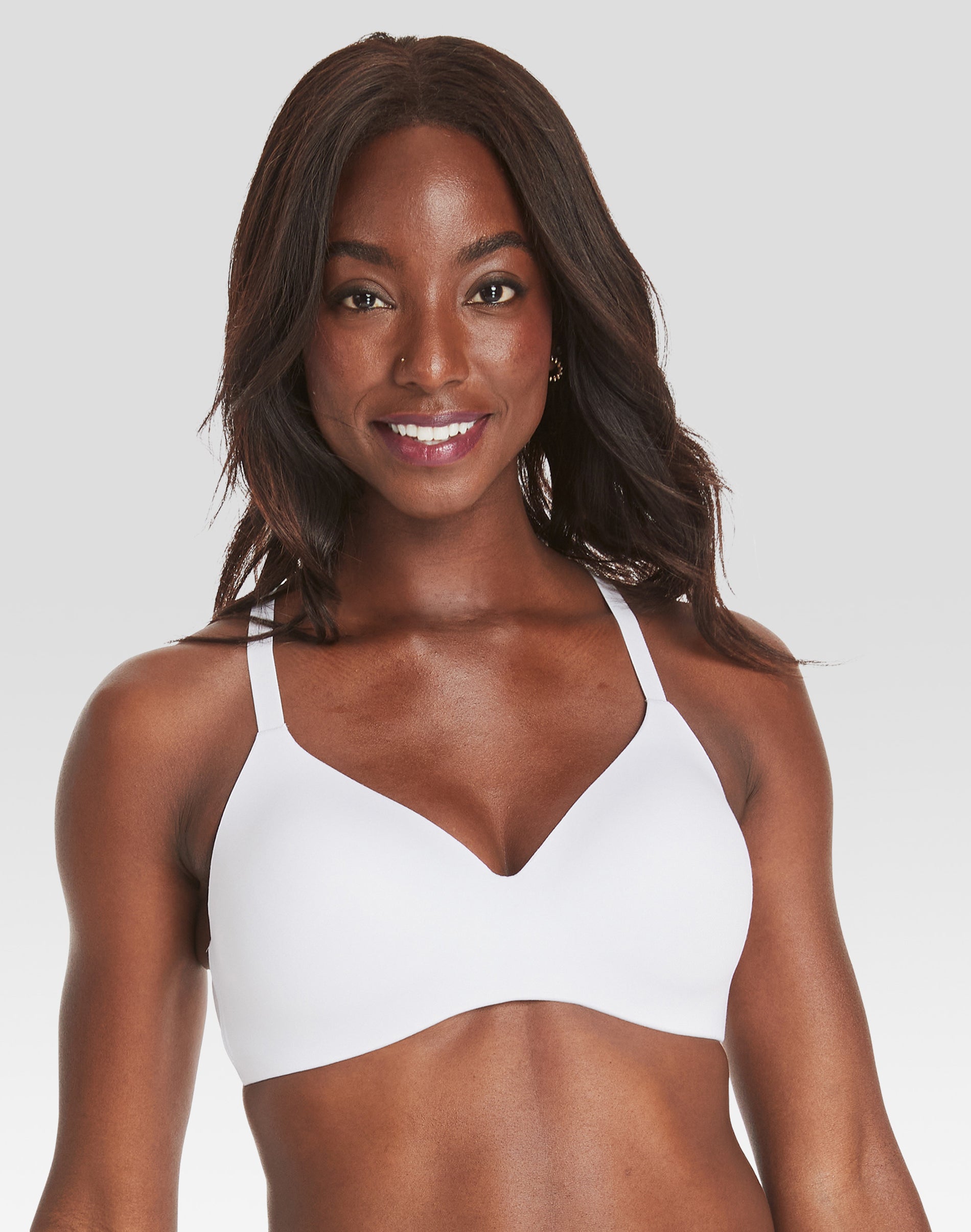 Hanes Women’s Concealing Petals Wireless Bra with Convertible Straps White L