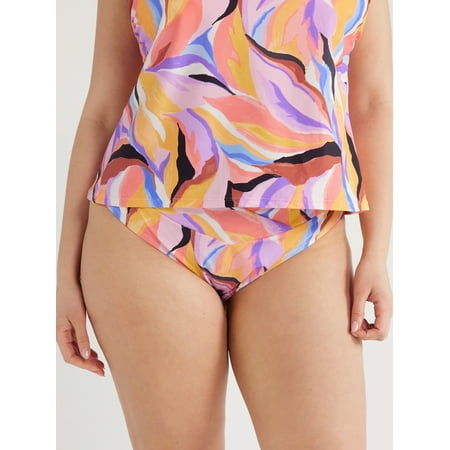 Time and Tru Women’s and Plus Painter Mid Rise Swim Bottoms, Sizes S-3X