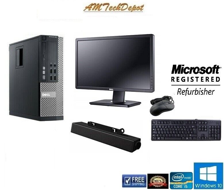 Dell Optiplex 7010 SFF i5 3.2Ghz 16GB Win10 Pro 500GB HDD W/P2212 HD Monitor