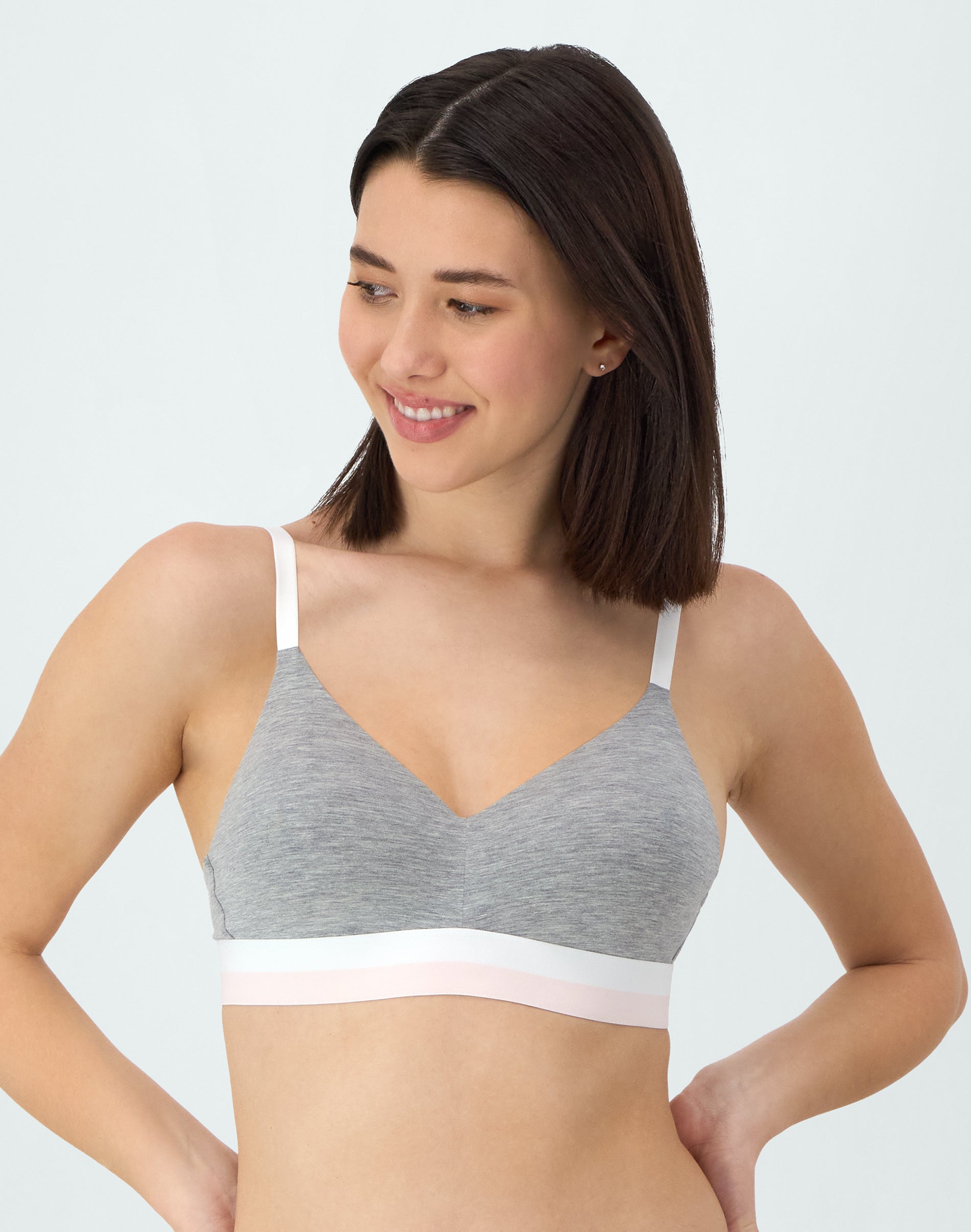 Hanes Women’s Natural Lift Wireless Bra Heather Grey 2XL