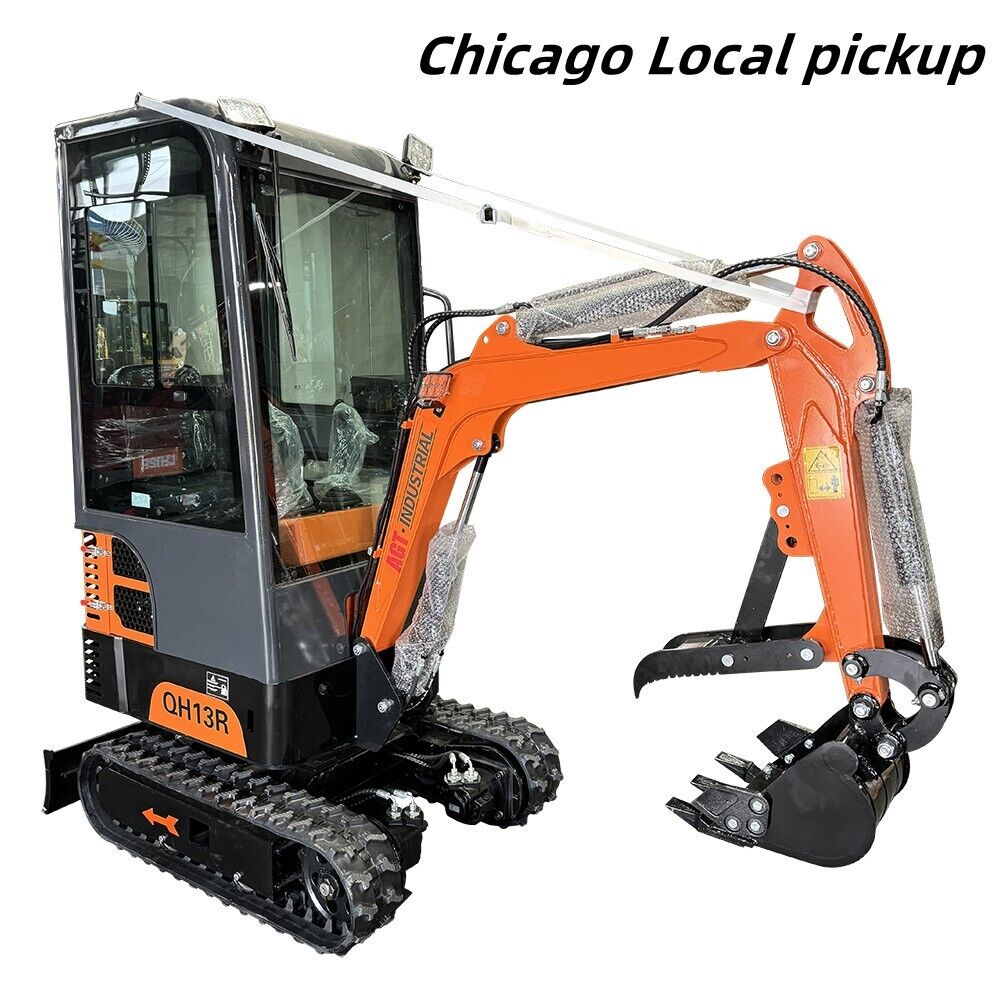 Agrotk 13.5 HP 1 Ton Mini Excavator RATO Gas Engine w/Enclosed Cab LOCAL PICKUP