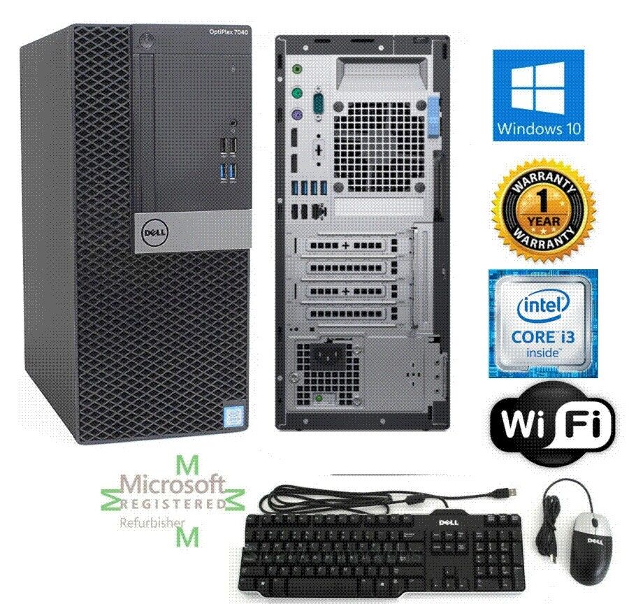 Dell 7040 PC Tower Desktop Intel i3 6th Gen. 32GB NEW 1TB SSD+1TB Windows 10 Pro
