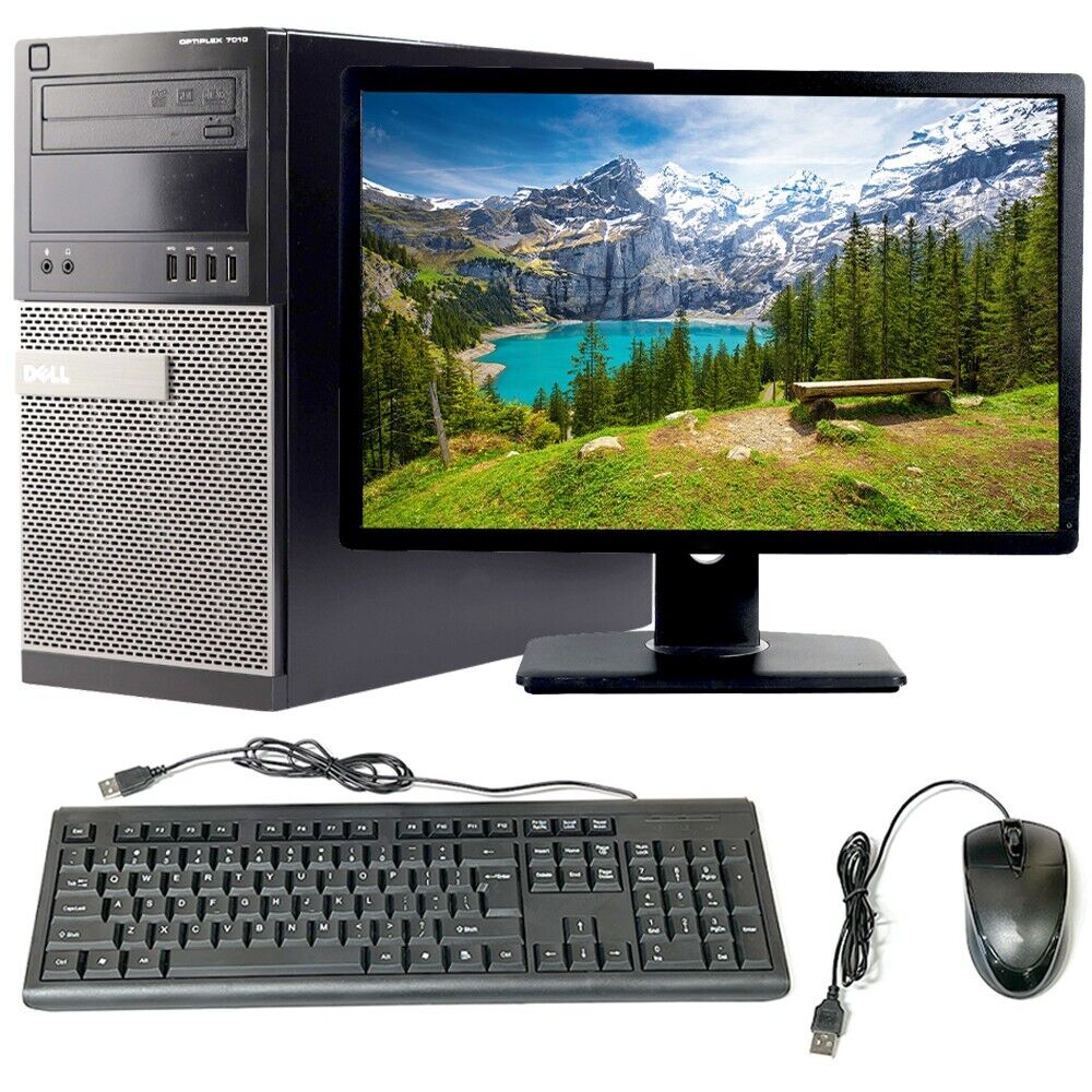 Dell OptiPlex Tower Desktop Computer Core i5 8GB 1TB 22in LCD Windows 10 Pro PC