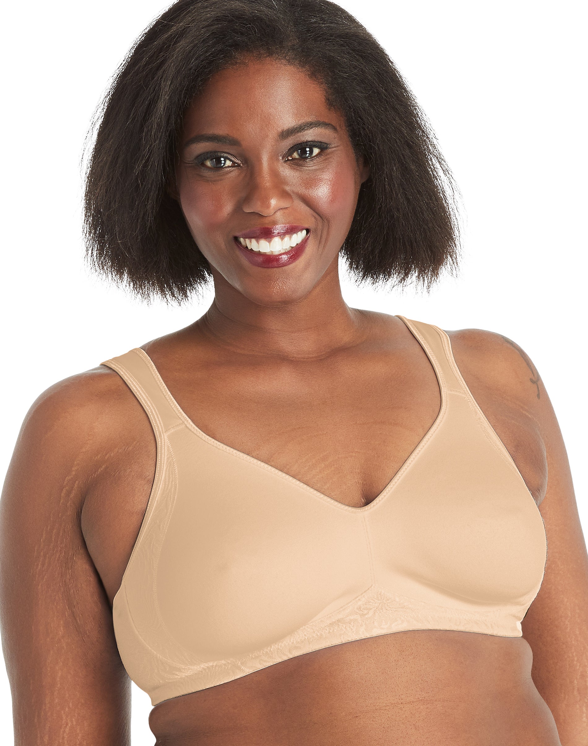 Playtex 18 Hour Side & Back Smoothing Wireless Bra Nude 46DD Women’s