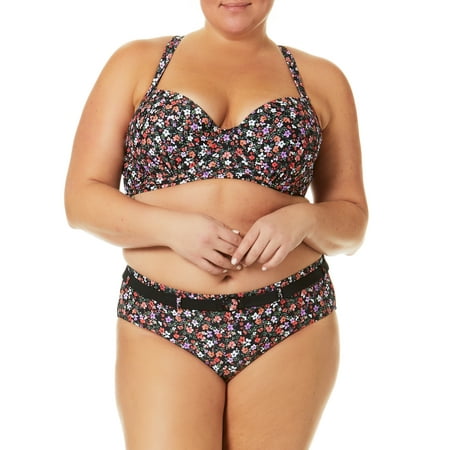 Time and Tru Women’s and Women’s Plus Print Highwaist Bikini Bottom