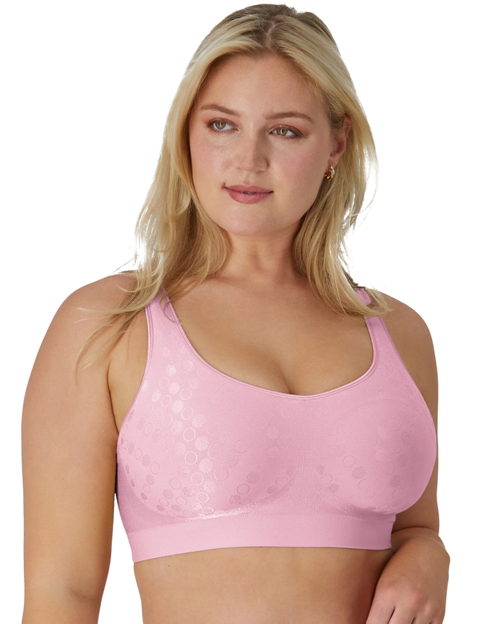 Bali Comfort Revolution ComfortFlex Fit Shaping Wireless Bra In The Navy Dot XL Women’s