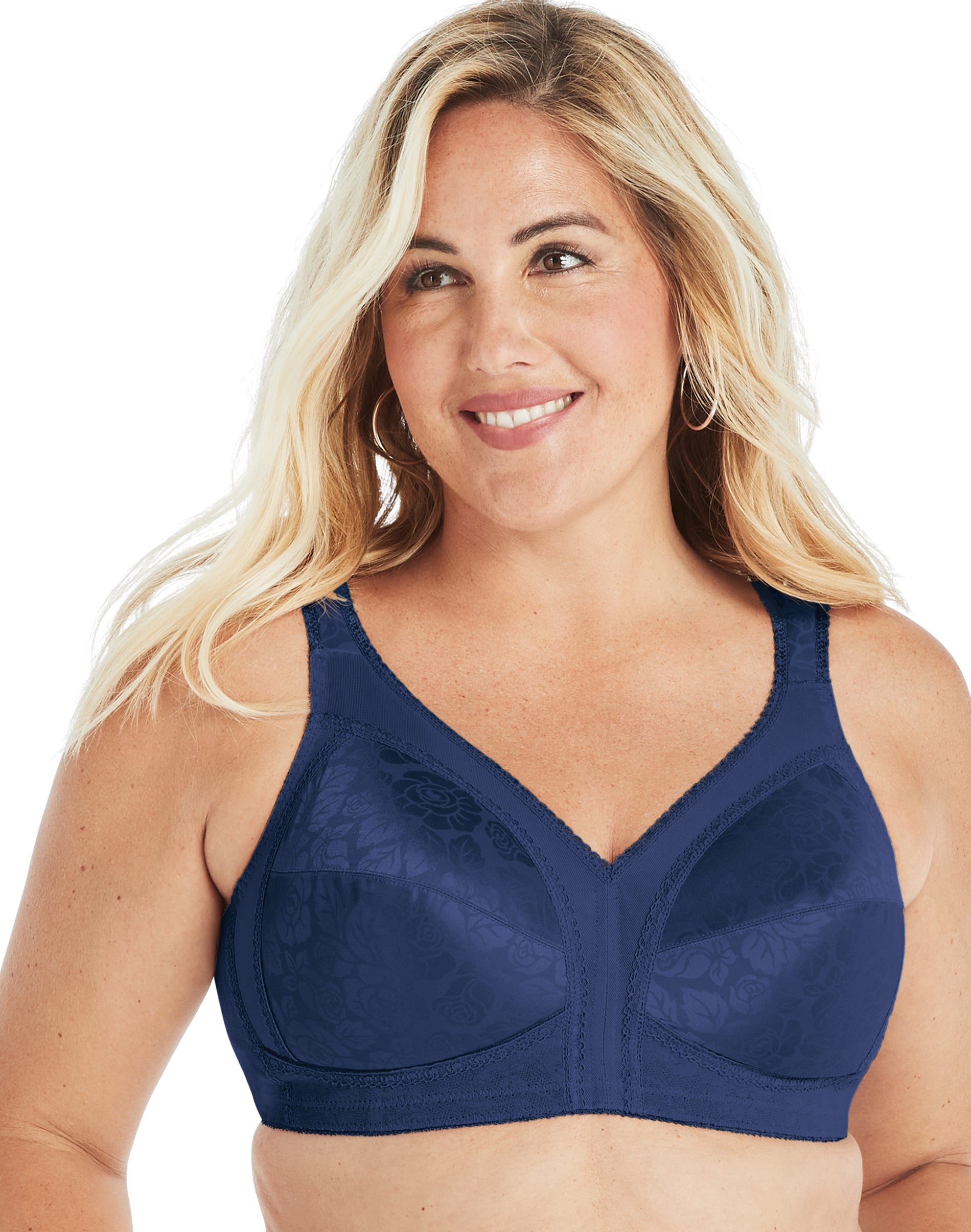 Playtex 18 Hour Ultimate Shoulder Comfort Wireless Bra Sailor Blue 44C Women’s