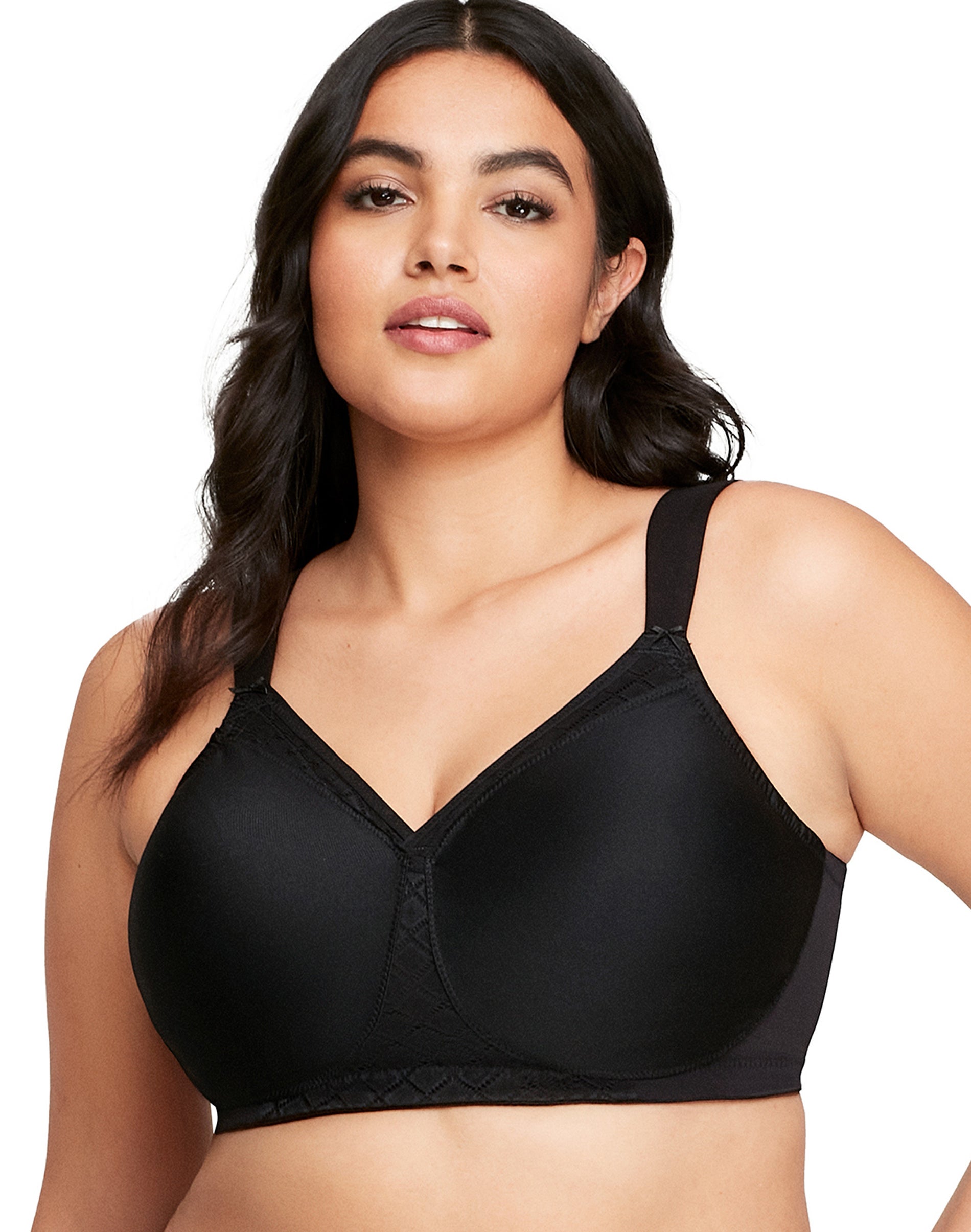 Glamorise Full Figure Plus Size MagicLift Non-Padded Wirefree T-Shirt Bra Black 40H Women’s