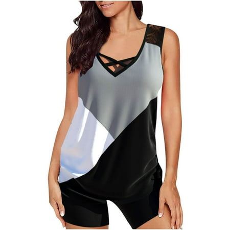 ALLLIST Swimsuits for Women Gray Sexy Graphic Full Coverage Board Shorts One-Piece Girls’ Swimwear