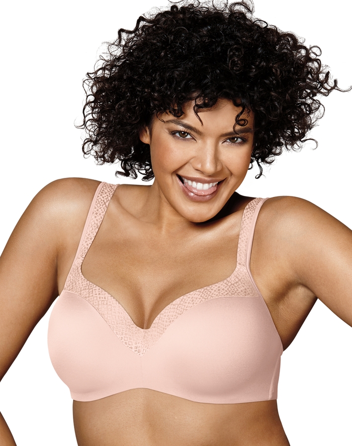 Playtex Secrets Underwire Full-Coverage Smoothing Balconette T-Shirt Bra for Full Figures Nude 40B Women’s