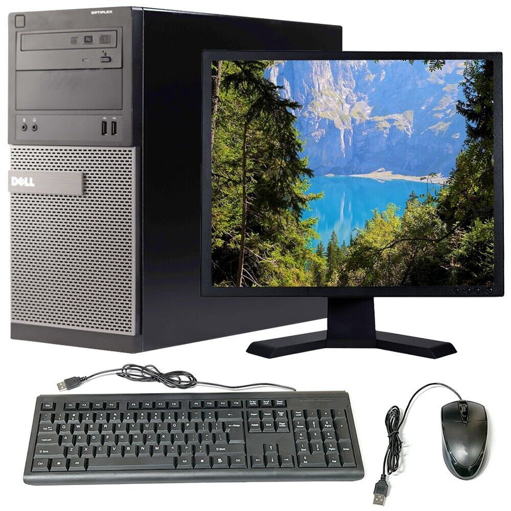 Dell OptiPlex Desktop Computer i5 PC 8GB RAM 1TB HD 19in LCD Windows 10 WiFi DVD