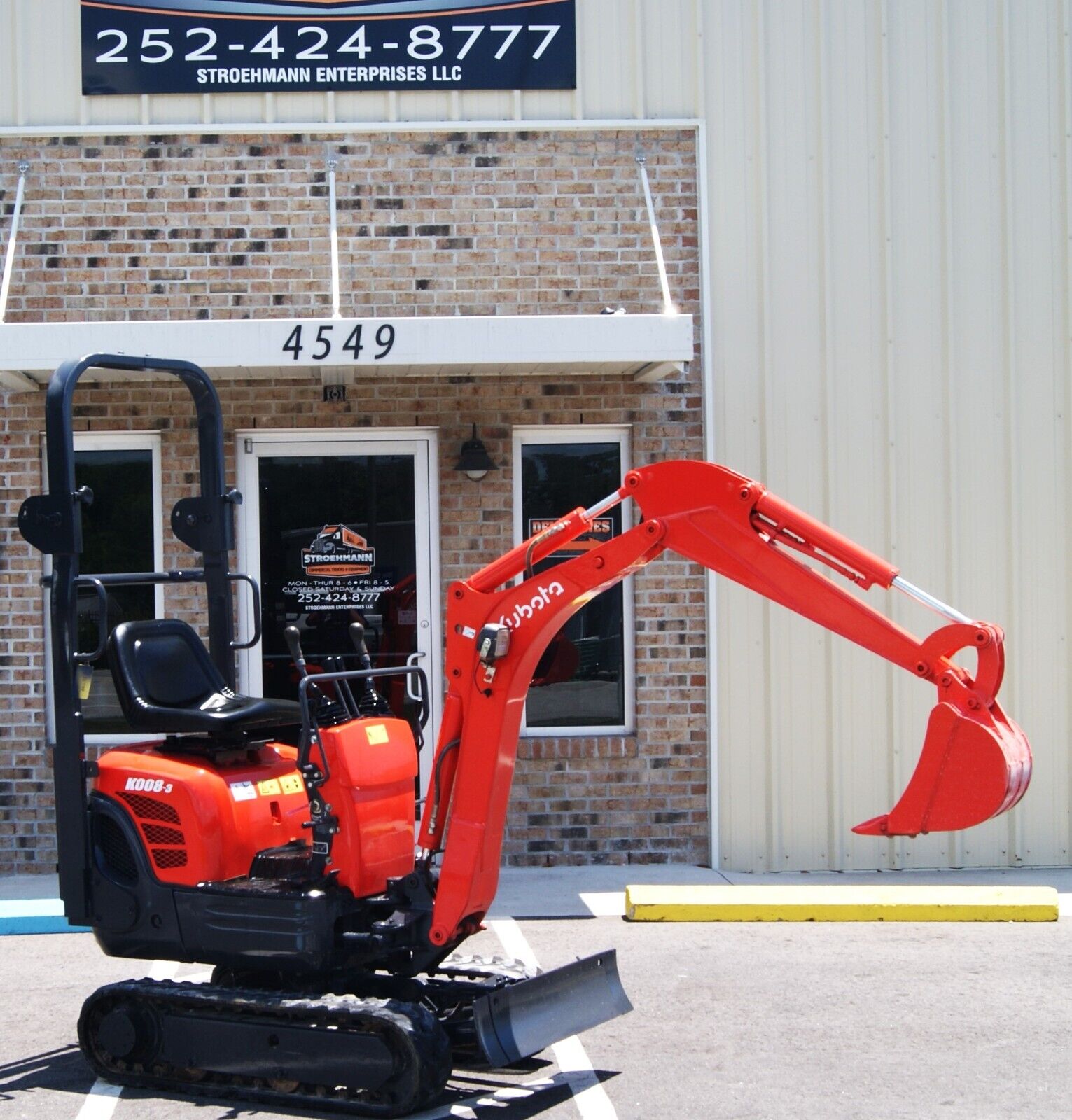 2019 Kubota K008-3 Mini Track Excavator With Straight Blade 701 Hours