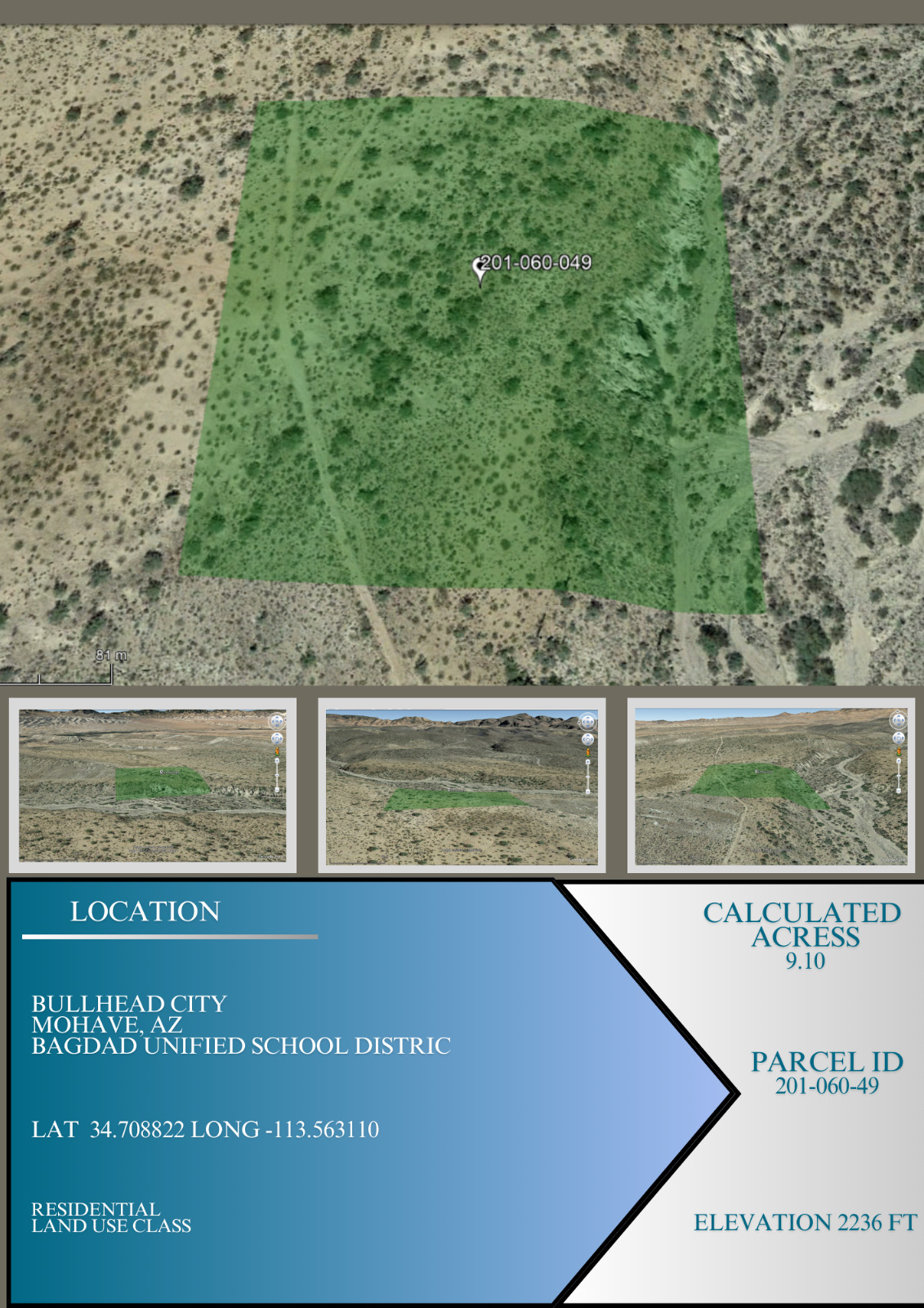 9.1 Acres of Vacant Land Recreational Paradise Near Wikieup Arizona