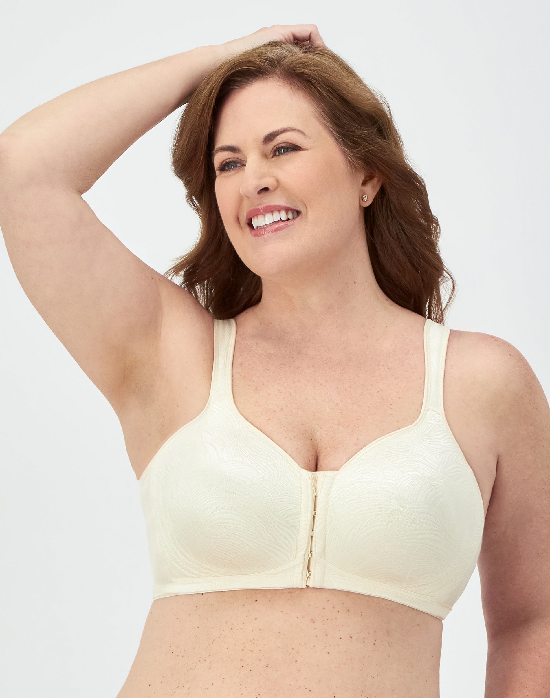 Playtex Women’s 18 Hour Front Close Extra Back Support Wireless Bra Light Beige 40B