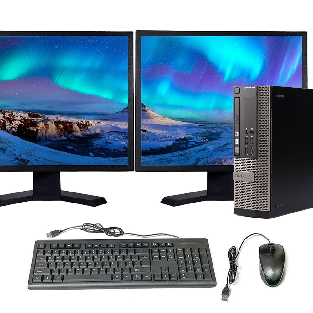 Dell Desktop i5 8GB RAM 2TB HD Dual 19in LCD Computer Windows 10 Pro PC Wi-Fi Dell Desktop i5 8GB RAM 2TB HD Dual 19in LCD Computer Windows 10 Pro PC Wi-Fi