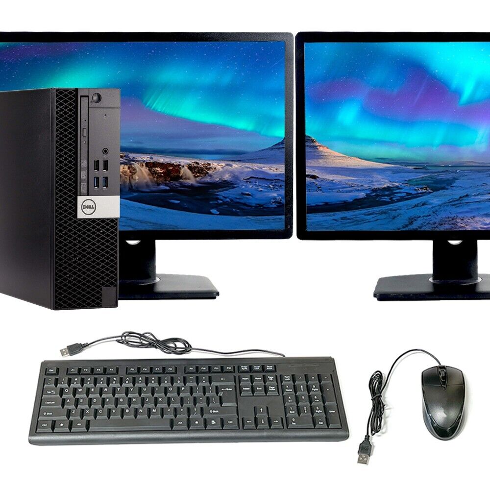 Dell OptiPlex Desktop SFF Intel i5 16GB RAM 1TB HD Dual 22″ Windows 10 Pro Wi-Fi