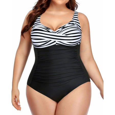 Zenbriele Womens Plus Size Ruched One Piece Swimsuits Tummy Control Bathing Suits Beach Swim Wear