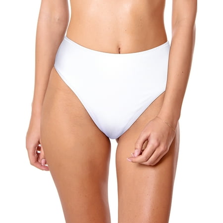 RELLECIGA Women’s White High Cut High Waisted Bikini Bottom Size XX-Large
