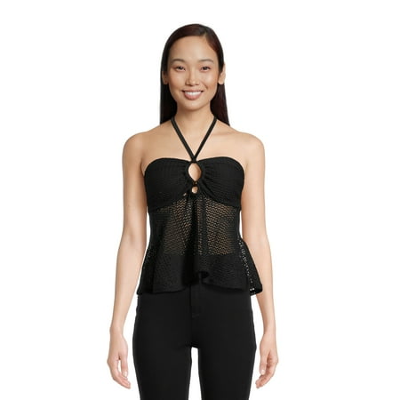 Time and Tru Women’s and Plus Crochet Tankini Swim Top, Sizes S-3X