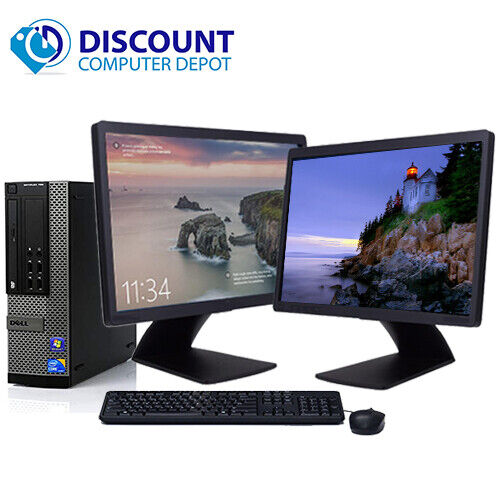 Dell Optiplex Desktop Computer Core i5 8GB 500GB 2x 22″ LCD’s WiFi Windows 10