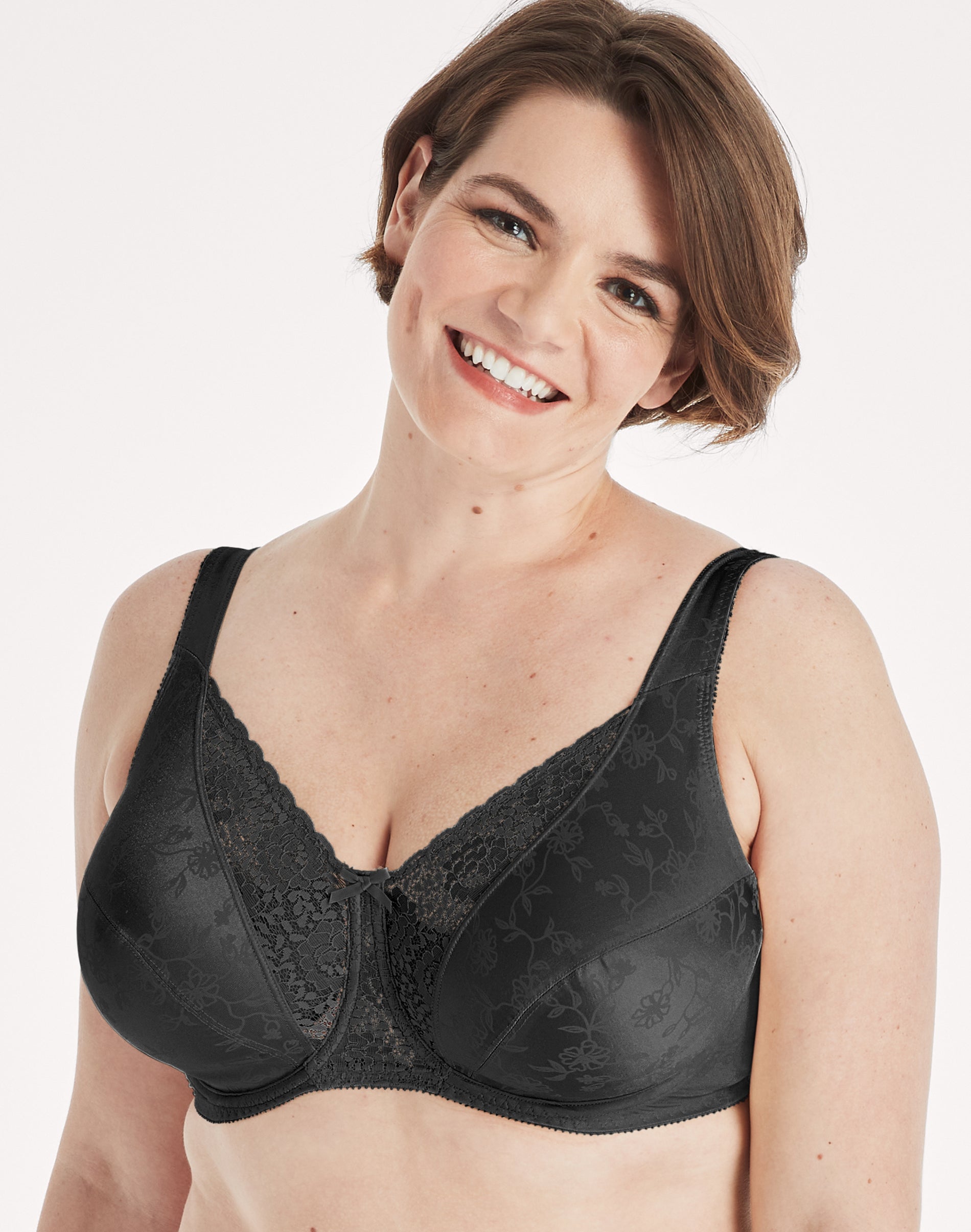 Playtex Secrets Full-Figure, Full-Coverage Underwire Bra with Beautiful Lift Black 42D Women’s